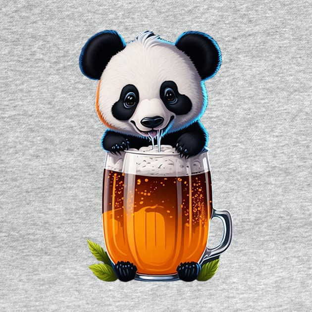 Cute Panda With A Beer Mug by likbatonboot